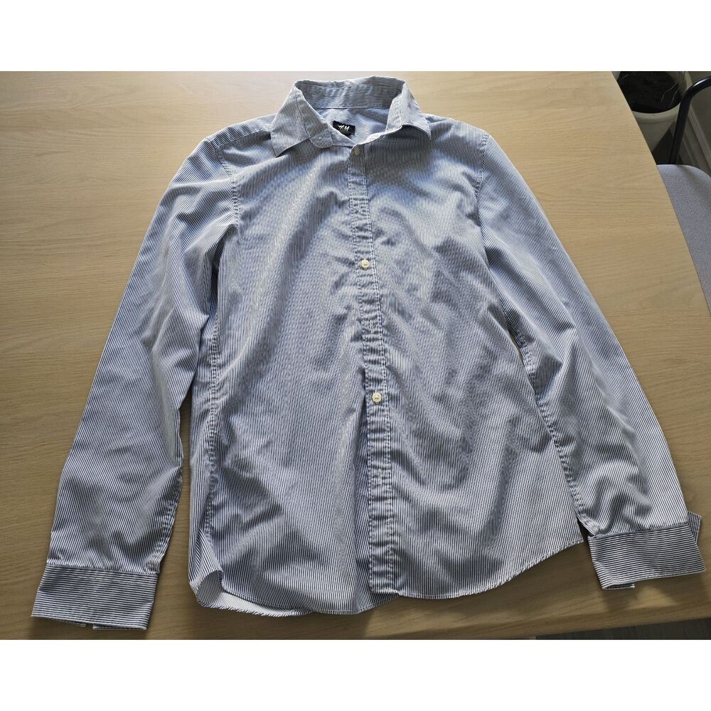 H&M Dress Shirt blue & white stripes, size S